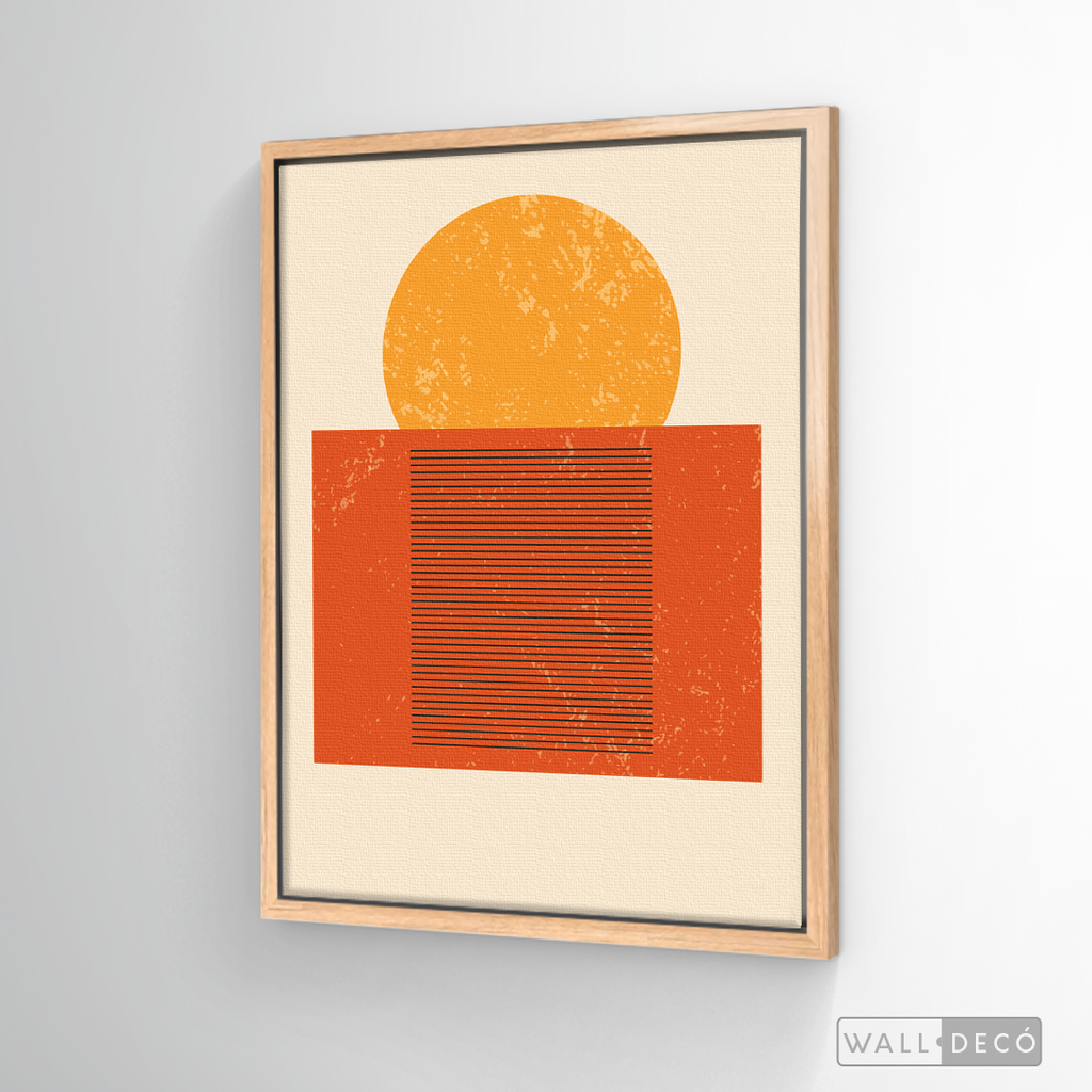 Cuadro Abstracto Minimal Sunset Orange