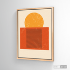 Cuadro Abstracto Minimal Sunset Orange