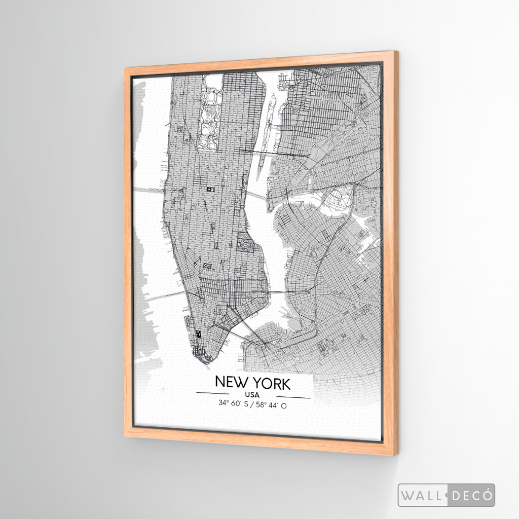 Cuadro New York Map Blanco