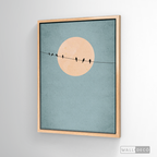 Cuadro Minimalista Pájaros en Azul