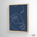 Cuadro Face Lines Azul Tres