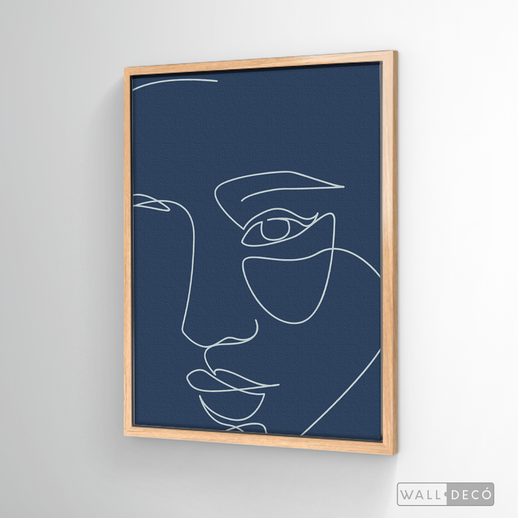 Cuadro Face Lines Azul Uno