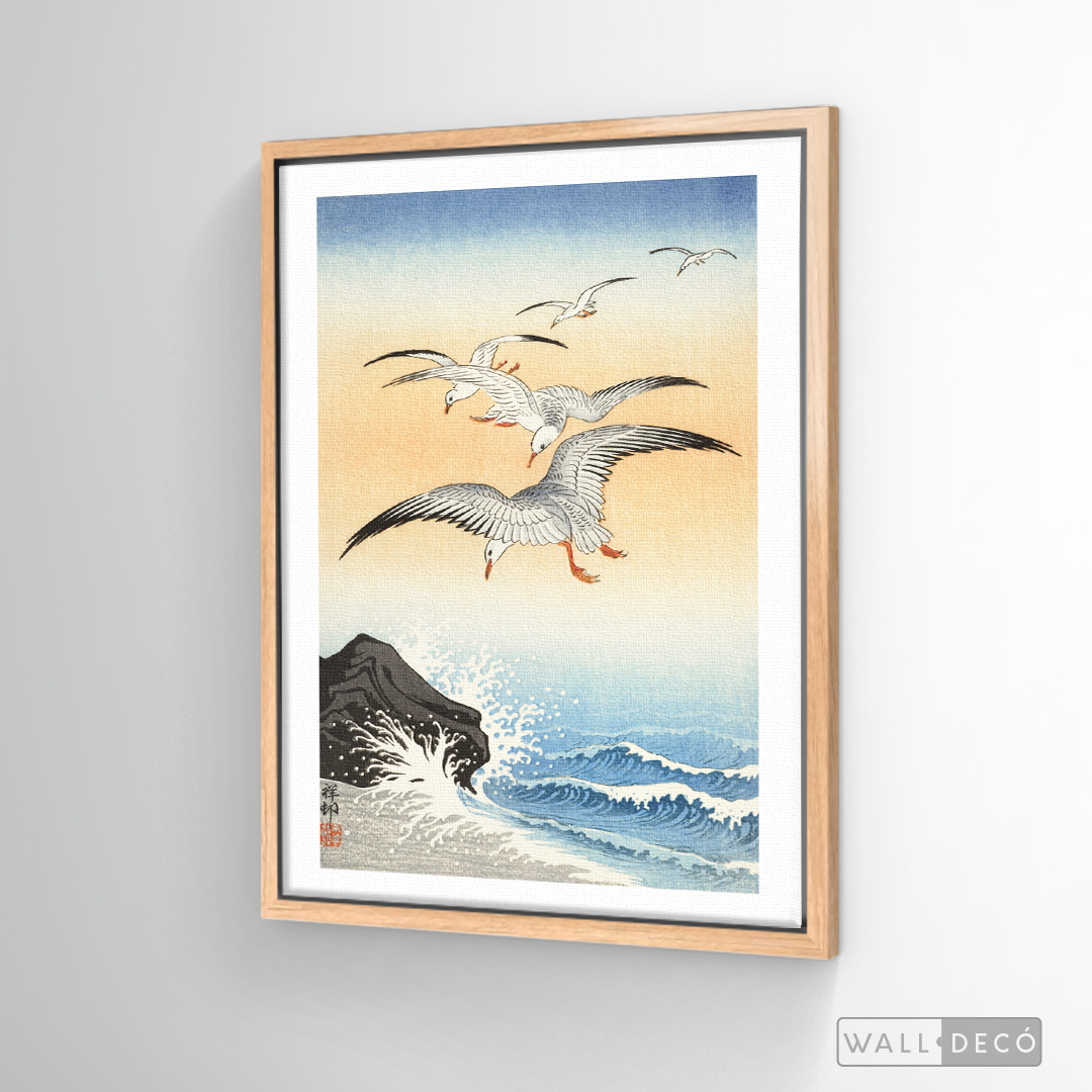 Cuadro Aves Gaviotas Japón