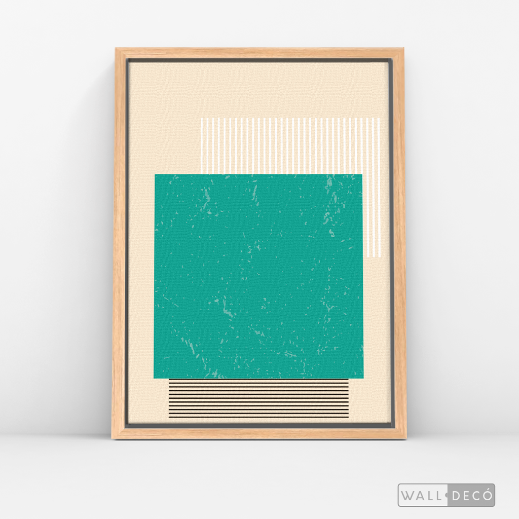 Cuadro Abstracto Minimal Sunset Menta