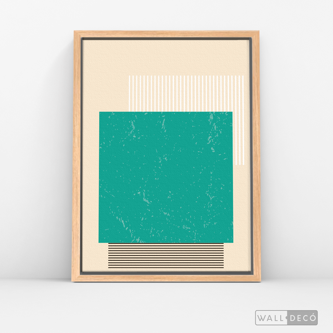 Cuadro Abstracto Minimal Sunset Menta