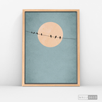 Cuadro Minimalista Pájaros en Azul