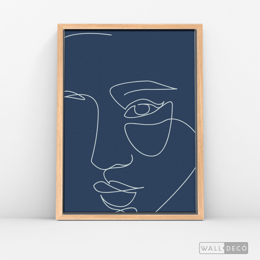 Cuadro Face Lines Azul Uno