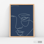Cuadro Face Lines Azul Uno