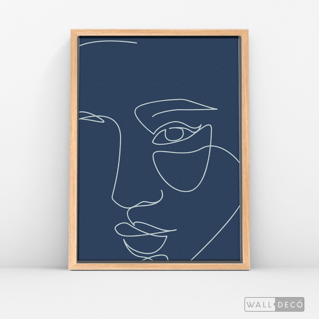 Cuadro Face Lines Azul Uno