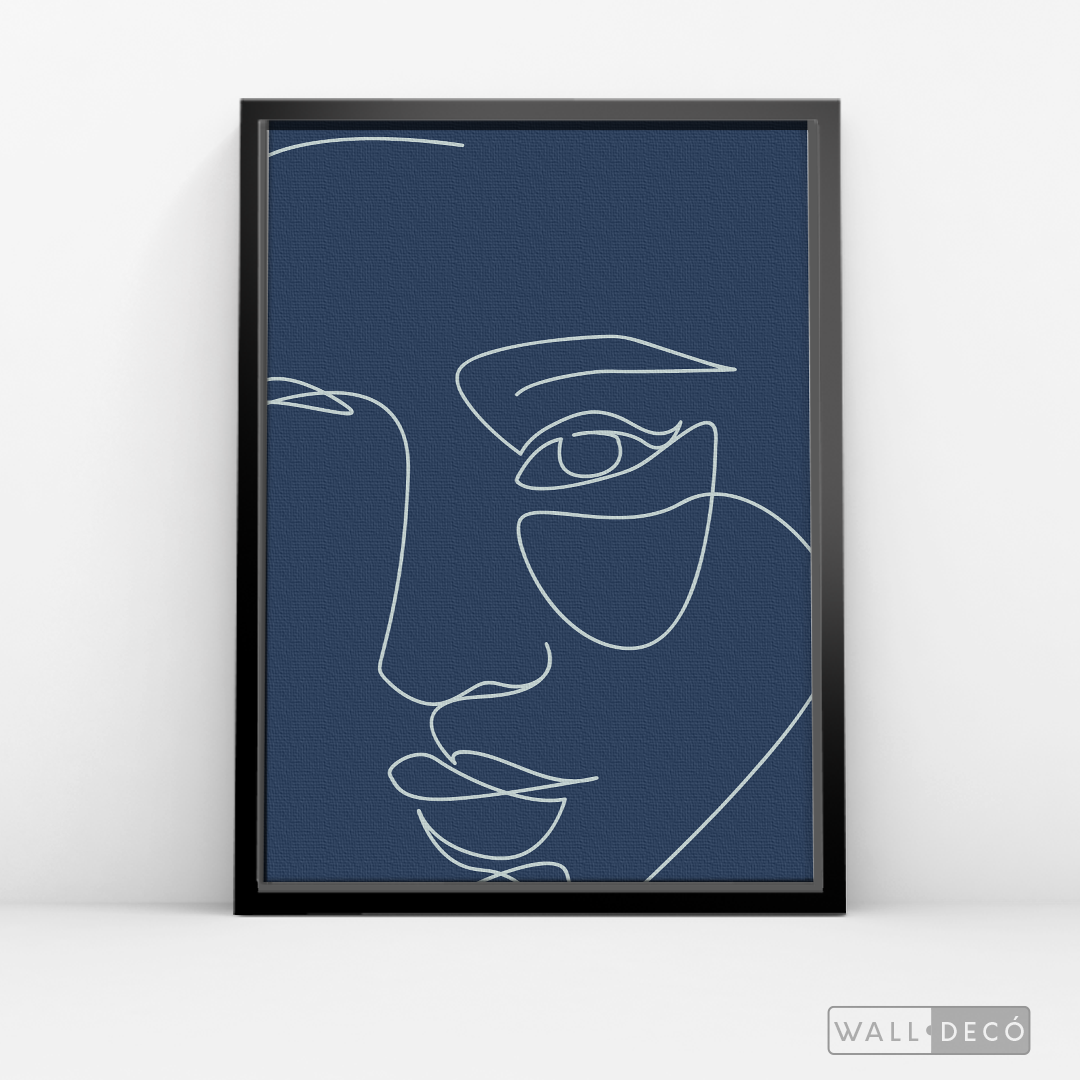 Cuadro Face Lines Azul Uno