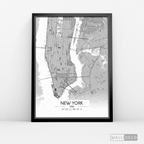 Cuadro New York Map Blanco
