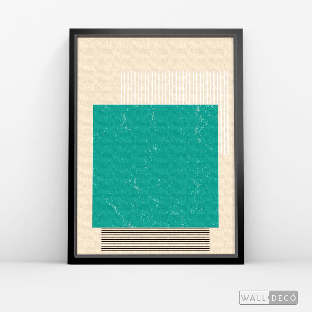 Cuadro Abstracto Minimal Sunset Menta