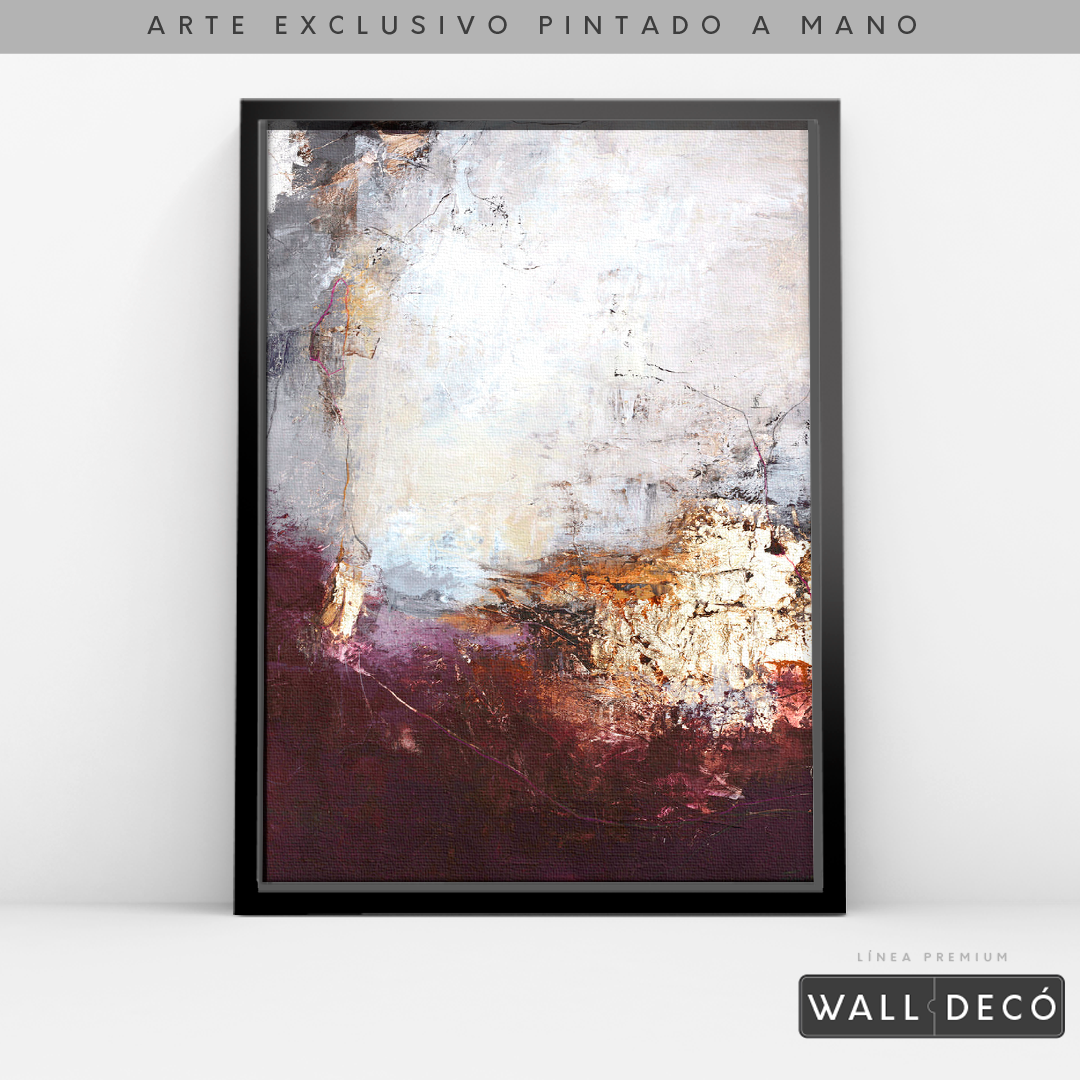 Arte Pintado a Mano Entre Luz y Rosa Vertical