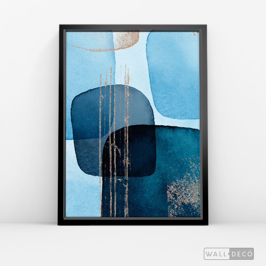 Cuadro Fragmentos Abstractos Azul