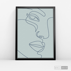 Cuadro Face Lines Azul Dos