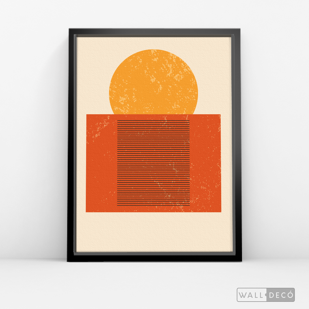 Cuadro Abstracto Minimal Sunset Orange