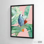 Cuadro Aves Loro Real Azul