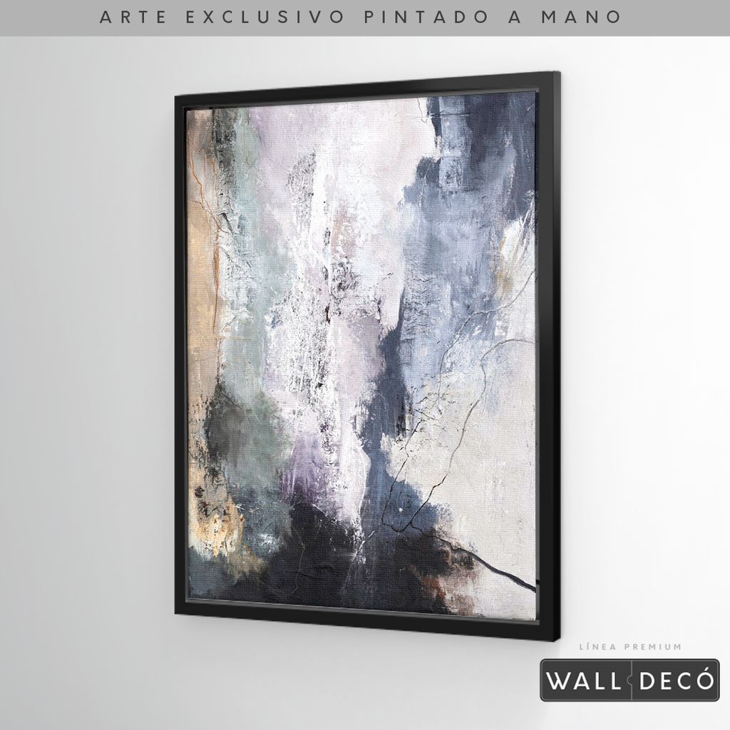Arte Pintado a Mano Átomos de Mar Vertical