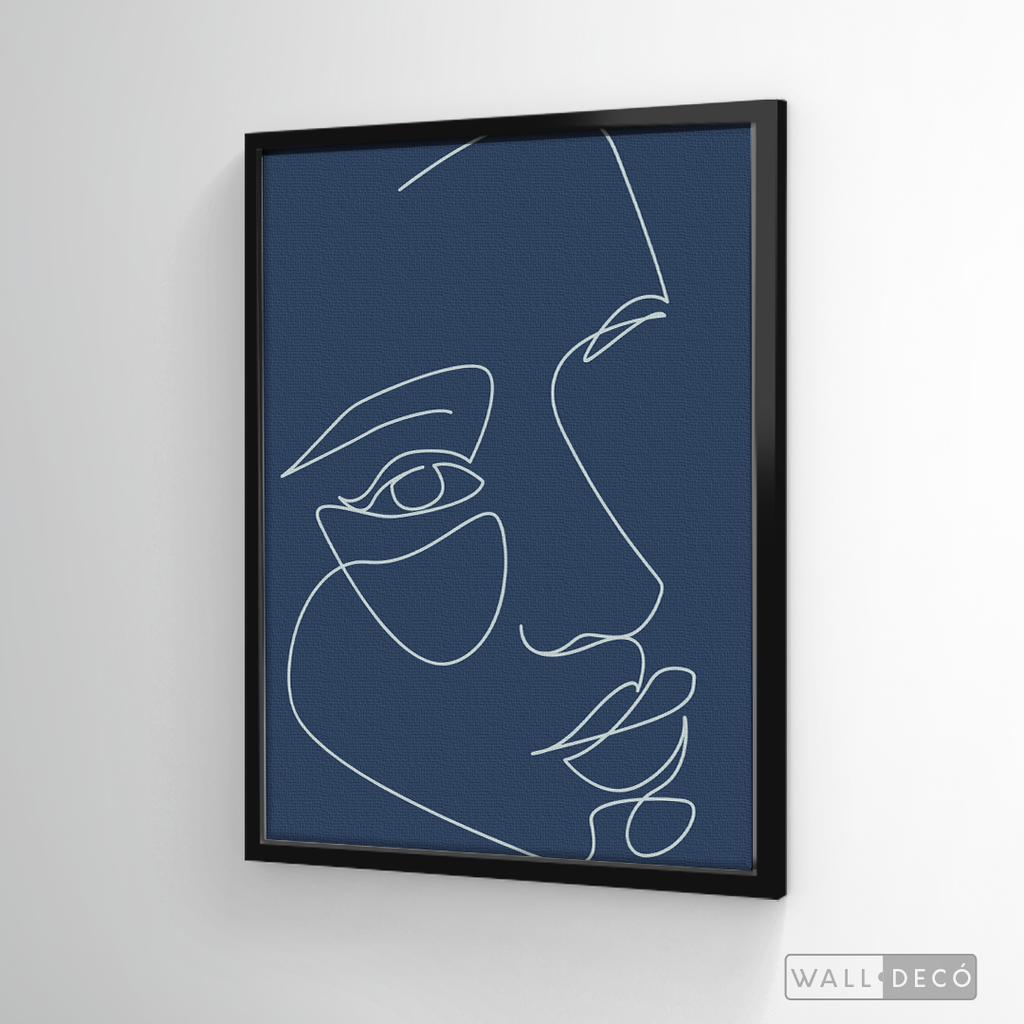Cuadro Face Lines Azul Tres