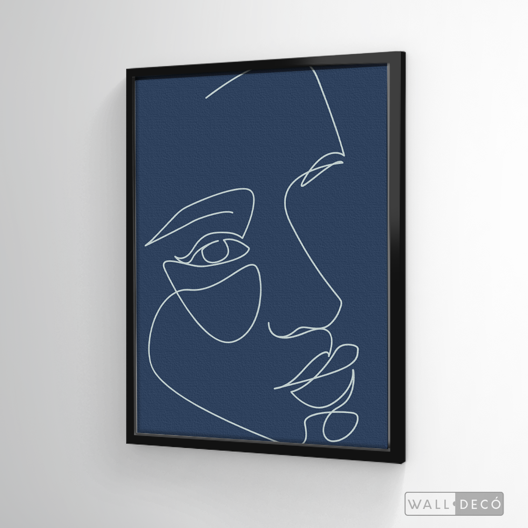 Cuadro Face Lines Azul Tres