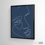 Cargar imagen en el visor de la galería, Cuadro Face Lines Azul Tres
