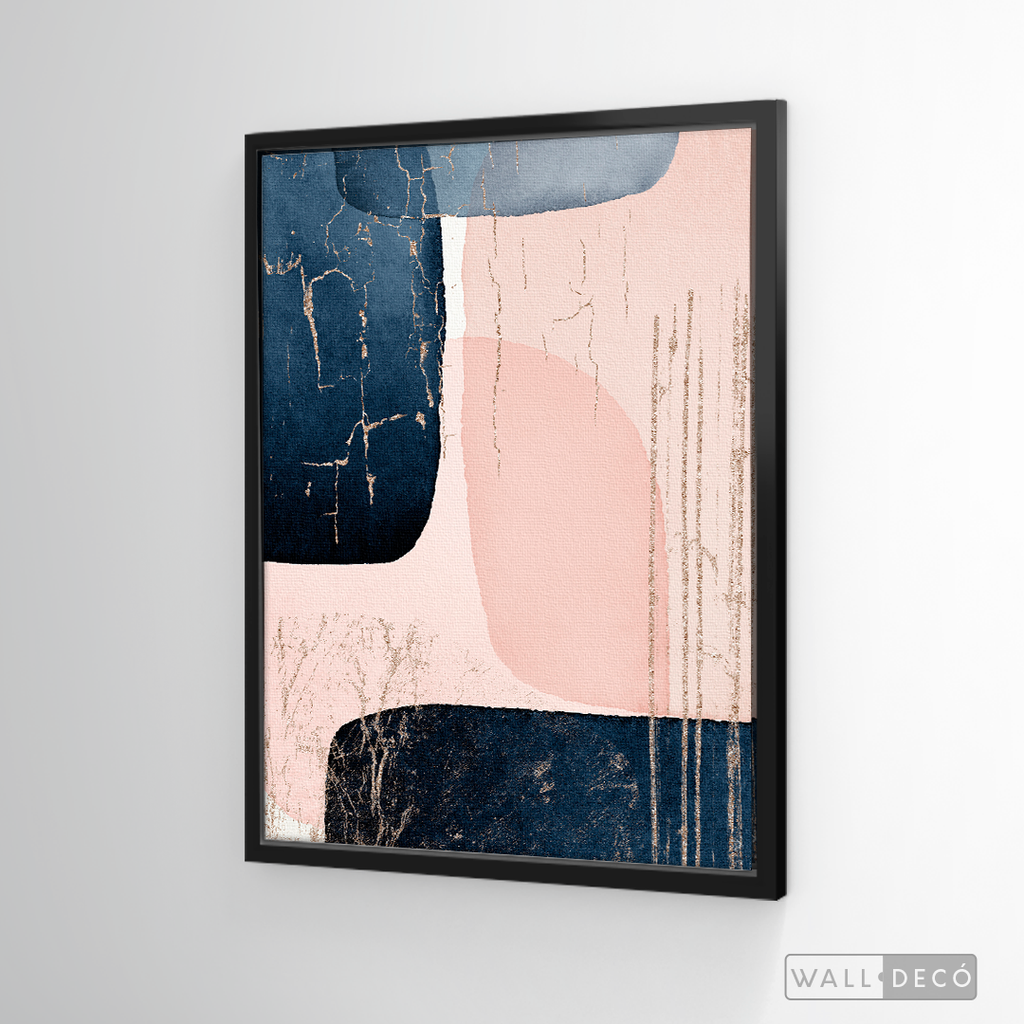 Cuadro Fragmentos Abstractos Rosa Y Azul
