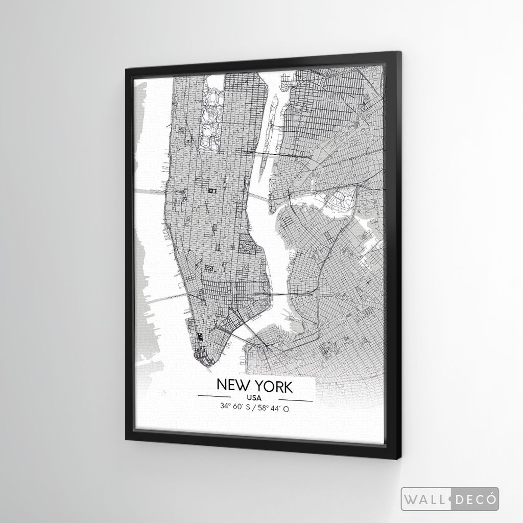 Cuadro New York Map Blanco