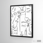 Cuadro Minimalista Faces Lines