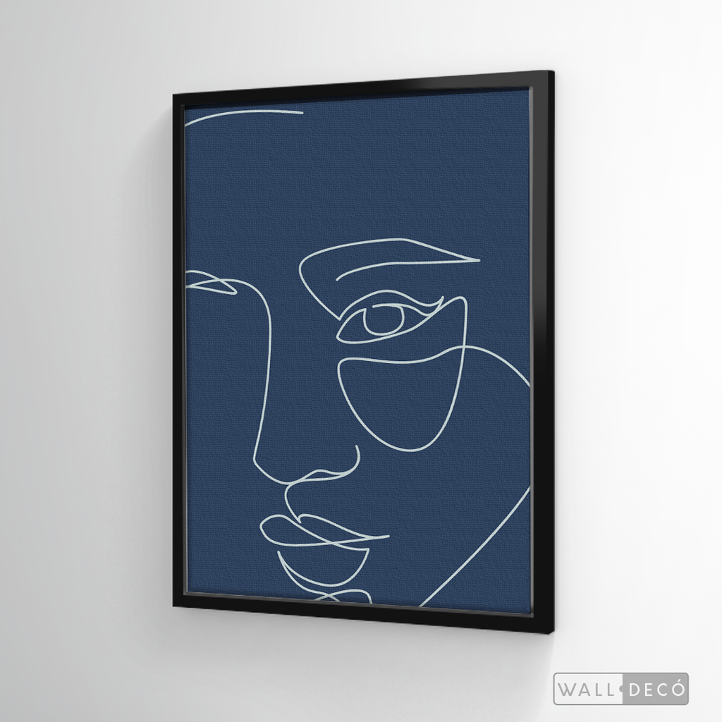 Cuadro Face Lines Azul Uno