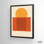 Cuadro Abstracto Minimal Sunset Orange
