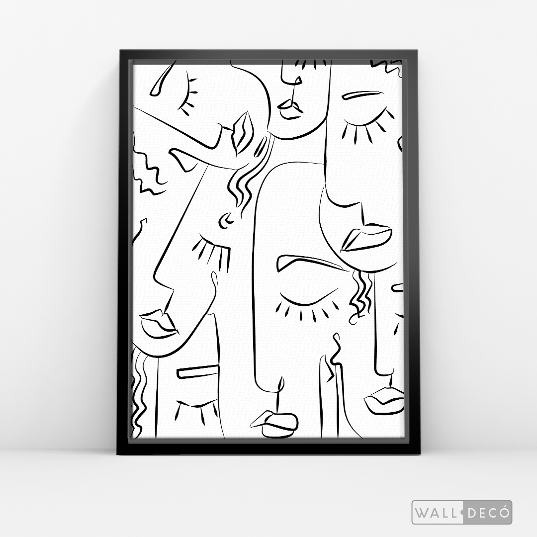 Cuadro Minimalista Faces Lines