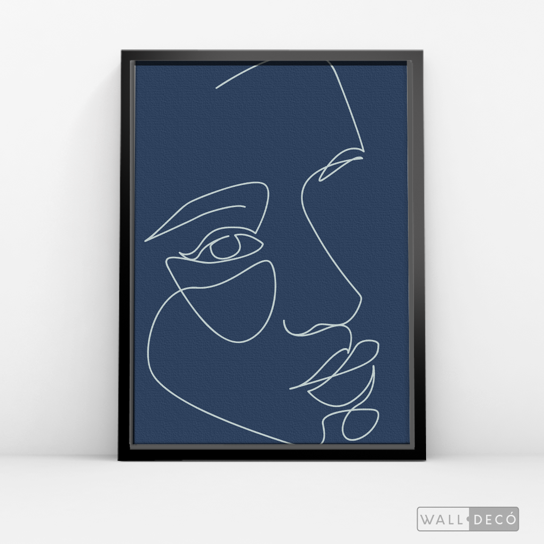 Cuadro Face Lines Azul Tres