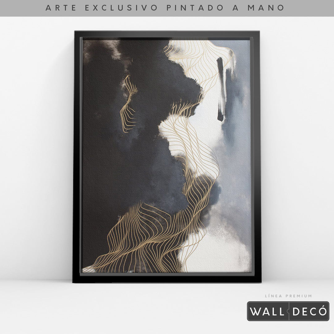 Arte Pintado a Mano Ritmo Nocturno Vertical