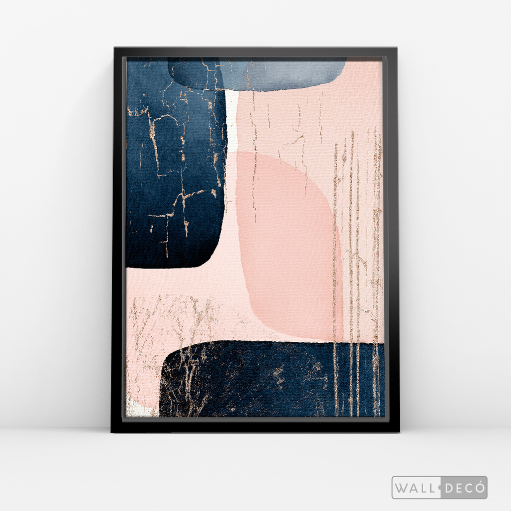 Cuadro Fragmentos Abstractos Rosa Y Azul