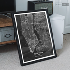 Cuadro New York Map Negro