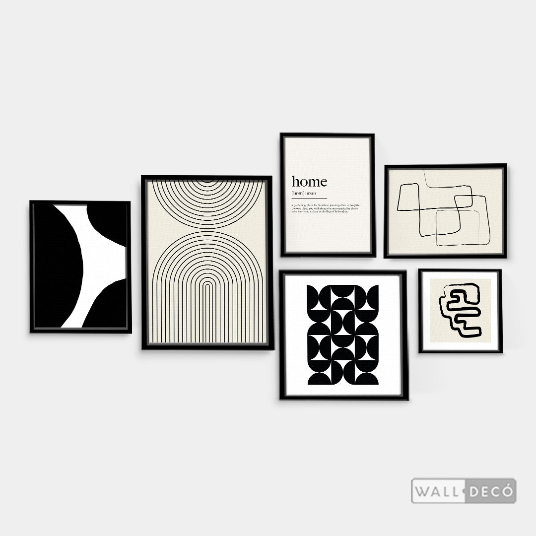 Composición Blanco y Negro Contemporáneo – Wall Decó Store
