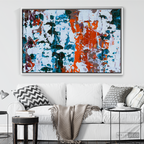 Arte Abstracto Blanco Sobre Naranja