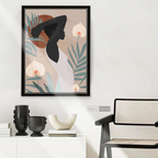 Cuadro Mujer Afro Tulipanes