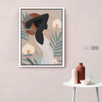 Cuadro Mujer Afro Tulipanes