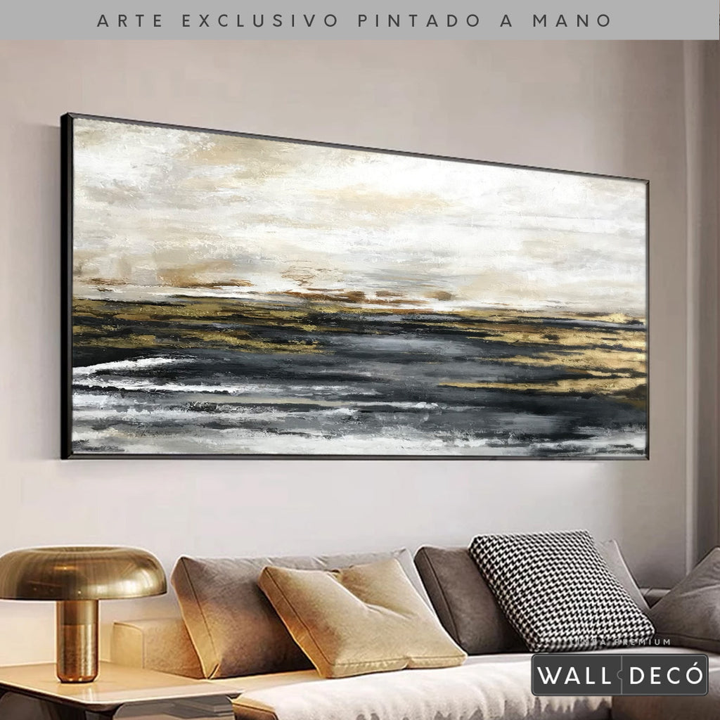 Arte Pintado a Mano Espejos en el Mar Horizontal