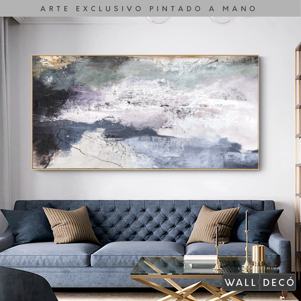 Arte Pintado a Mano Átomos de Mar Horizontal