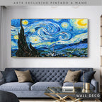 Arte Pintado a Mano Noche Estrellada Van Gogh Horizontal