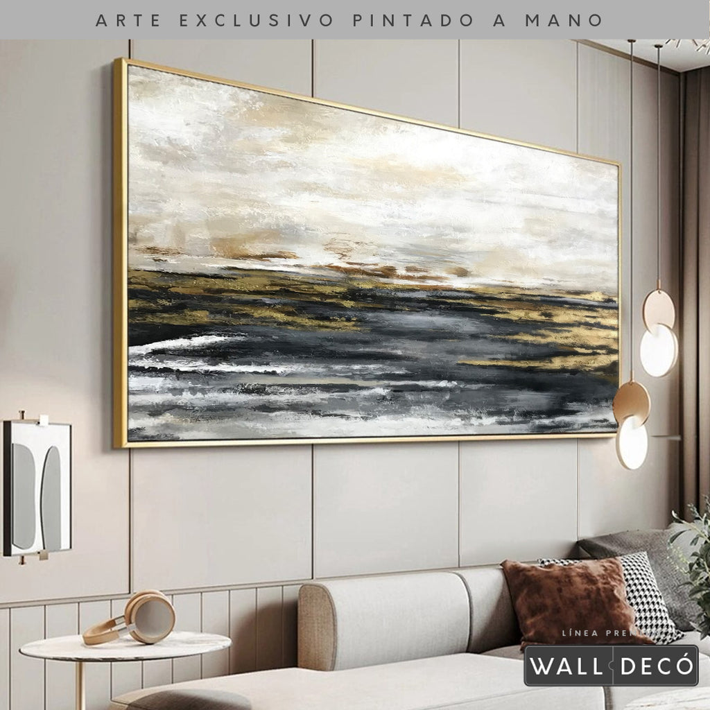 Arte Pintado a Mano Espejos en el Mar Horizontal