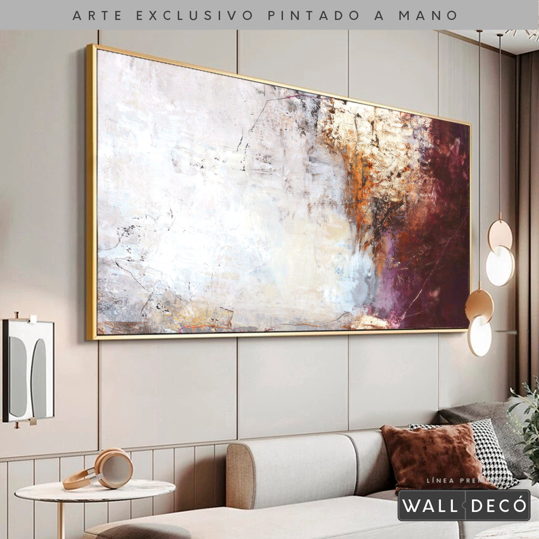 Arte Pintado a Mano Entre Luz y Rosa Horizontal