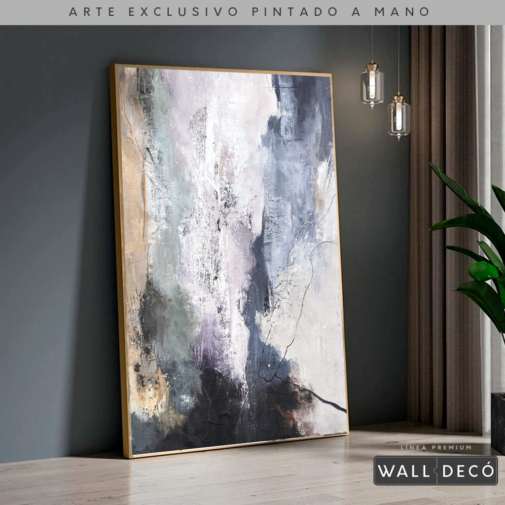 Arte Pintado a Mano Átomos de Mar Vertical
