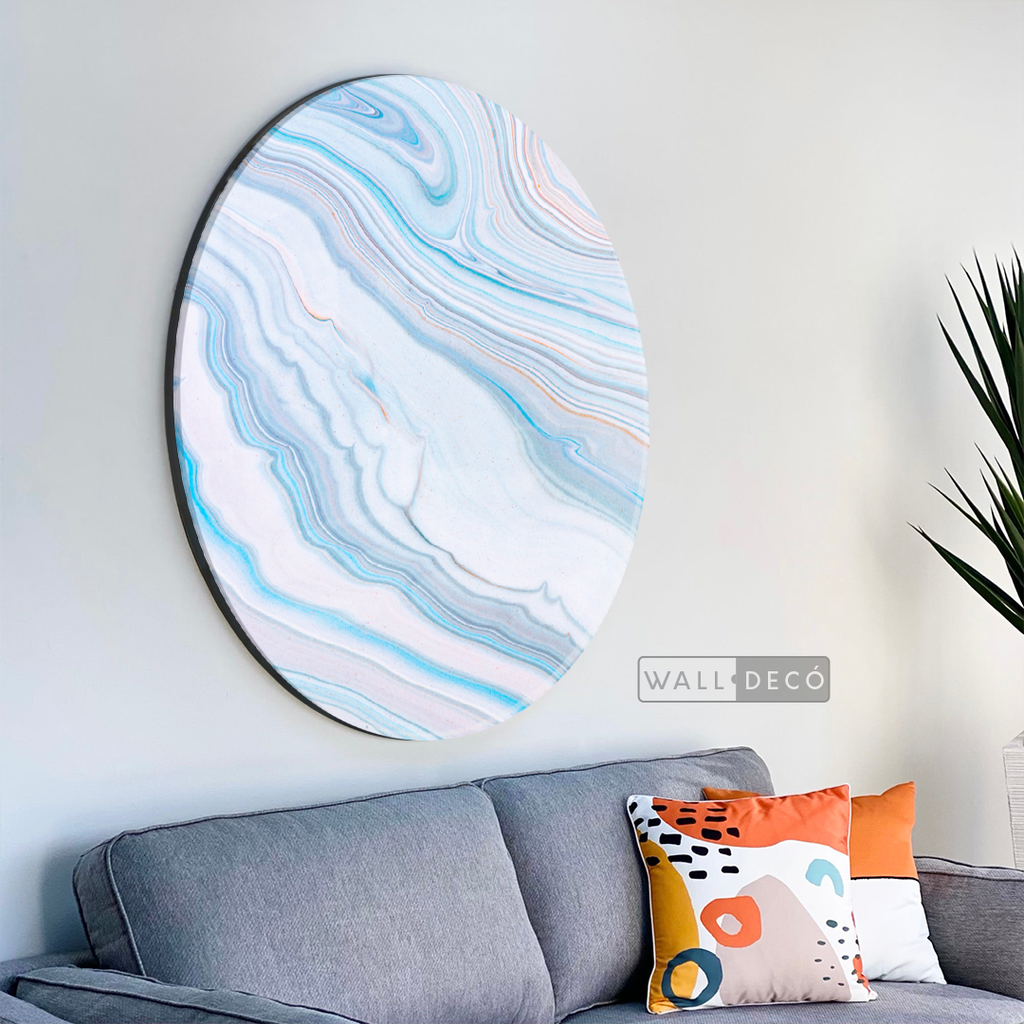 Cuadro Circular Fluido Celeste