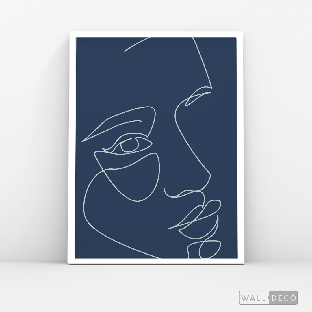 Cuadro Face Lines Azul Tres