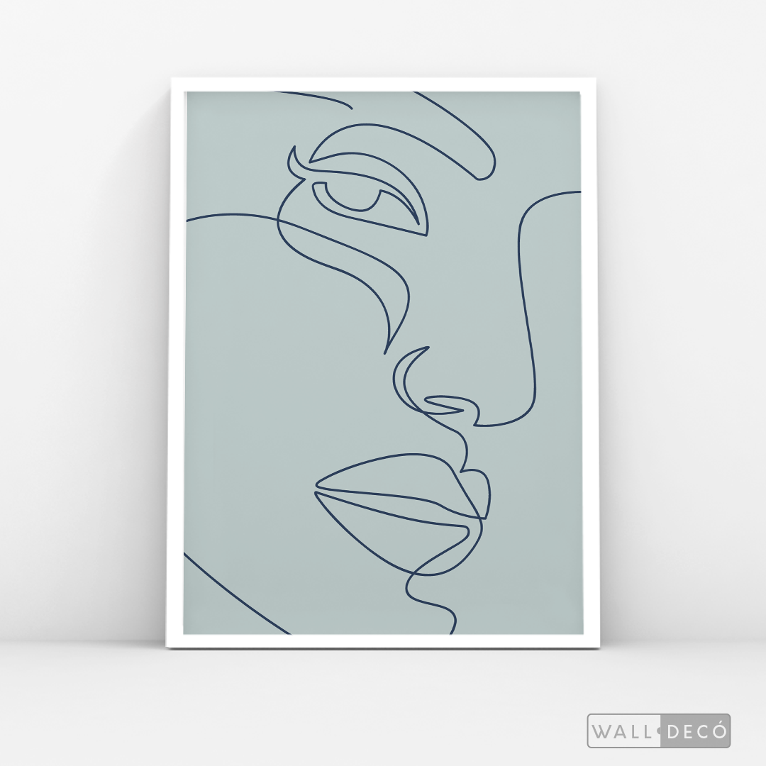 Cuadro Face Lines Azul Dos