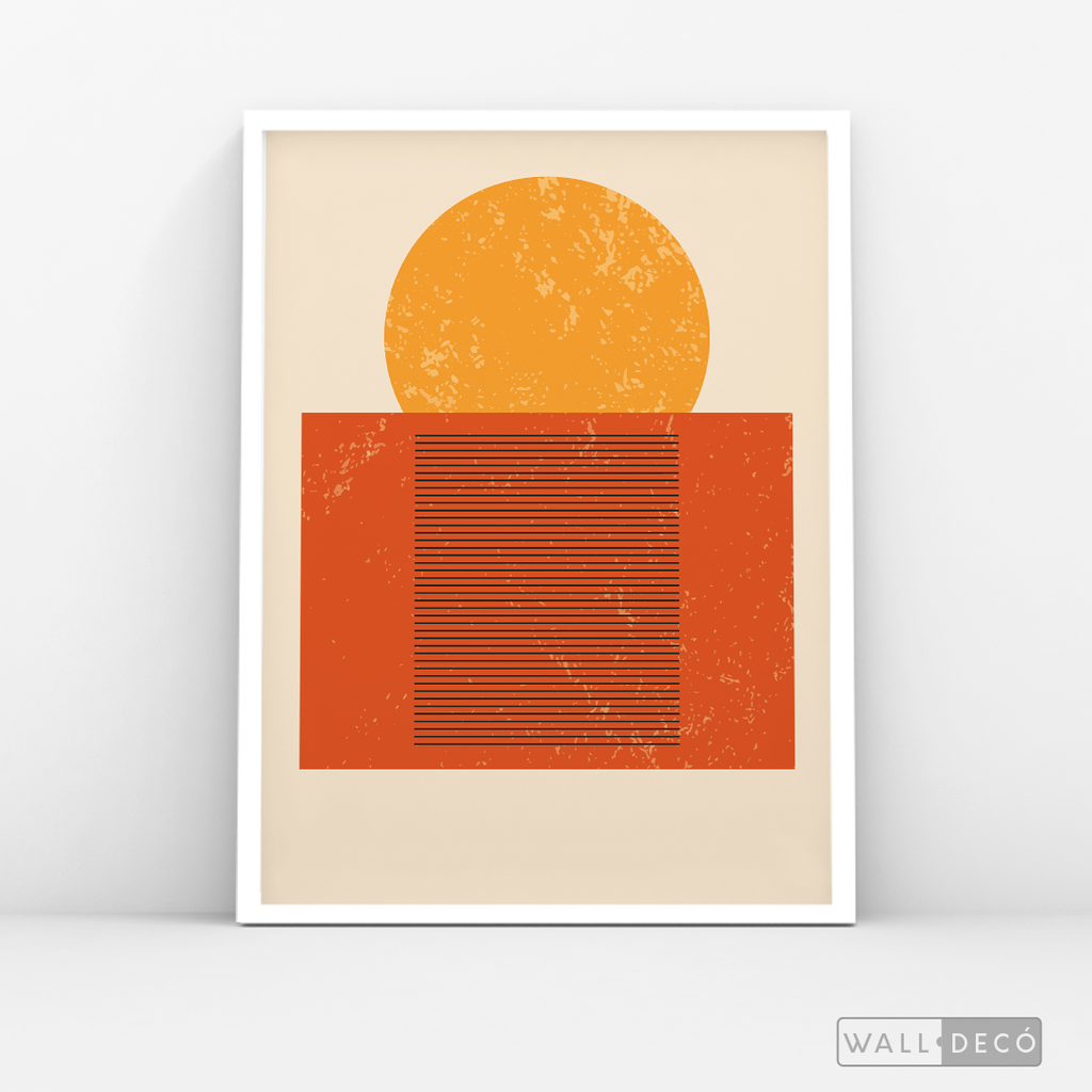 Cuadro Abstracto Minimal Sunset Orange