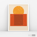 Cuadro Abstracto Minimal Sunset Orange
